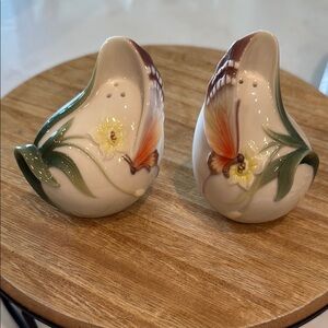 Franz Porcelain Butterfly Salt and Pepper Shakers